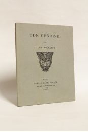 ROMAINS : Ode genoise - Prima edizione - Edition-Originale.com