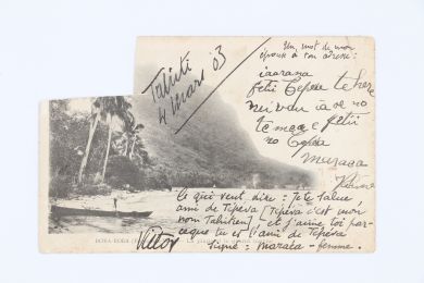 SEGALEN : Carte postale autographe signée envoyée depuis Tahiti et adressée à Emile Mignard : 
