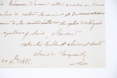 TOCQUEVILLE : Lettre autographe signée - Signed book, First edition - Edition-Originale.com