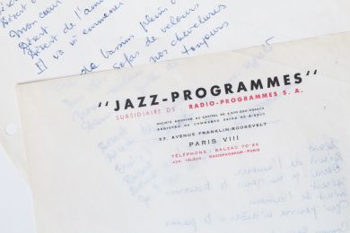 VIAN : Manuscrit autographe complet de la chanson de Boris Vian intitulée 