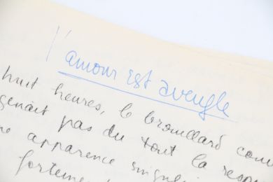 VIAN : Ronéotype avec titre autographe du manuscrit complet de la nouvelle : L'amour est aveugle. - Autographe, Edition Originale - Edition-Originale.com