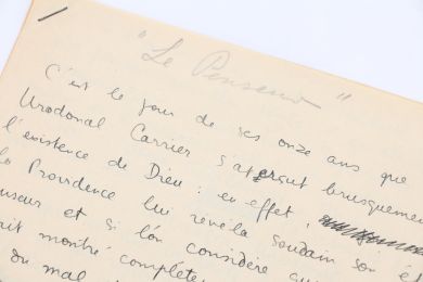 VIAN : Ronéotype avec titre autographe du manuscrit complet de la nouvelle : Le Penseur - Libro autografato, Prima edizione - Edition-Originale.com