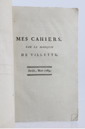 VILLETTE : Mes cahiers - Edition Originale - Edition-Originale.com
