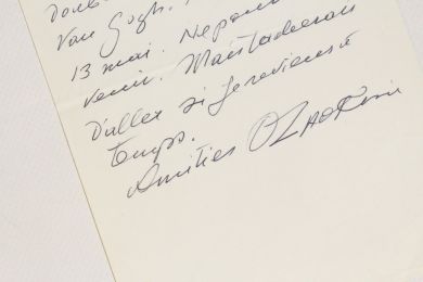 ZADKINE : Lettre autographe signée et datée - Autographe, Edition Originale - Edition-Originale.com