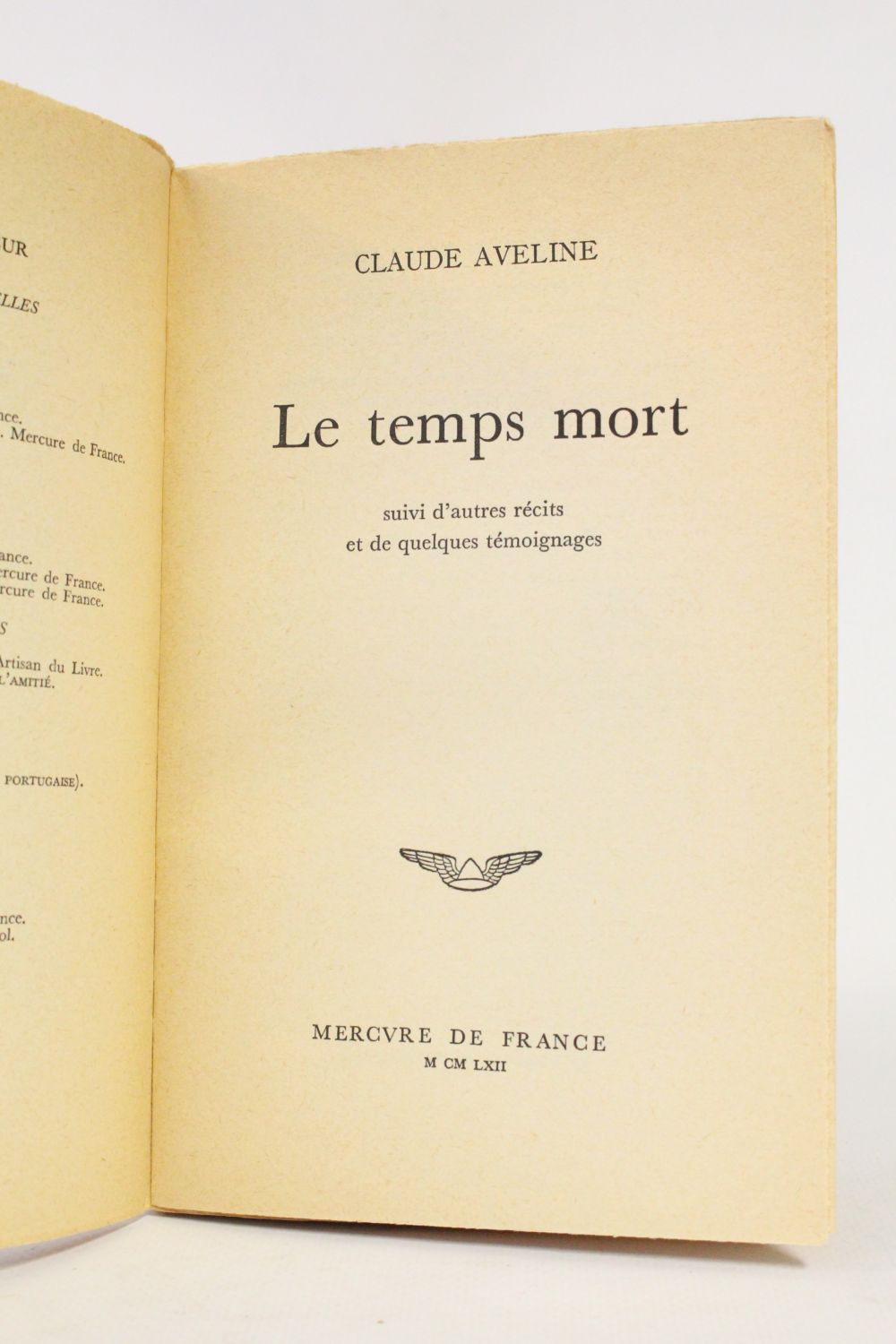 AVELINE : Le temps mort - Signed book, First edition - Edition ...