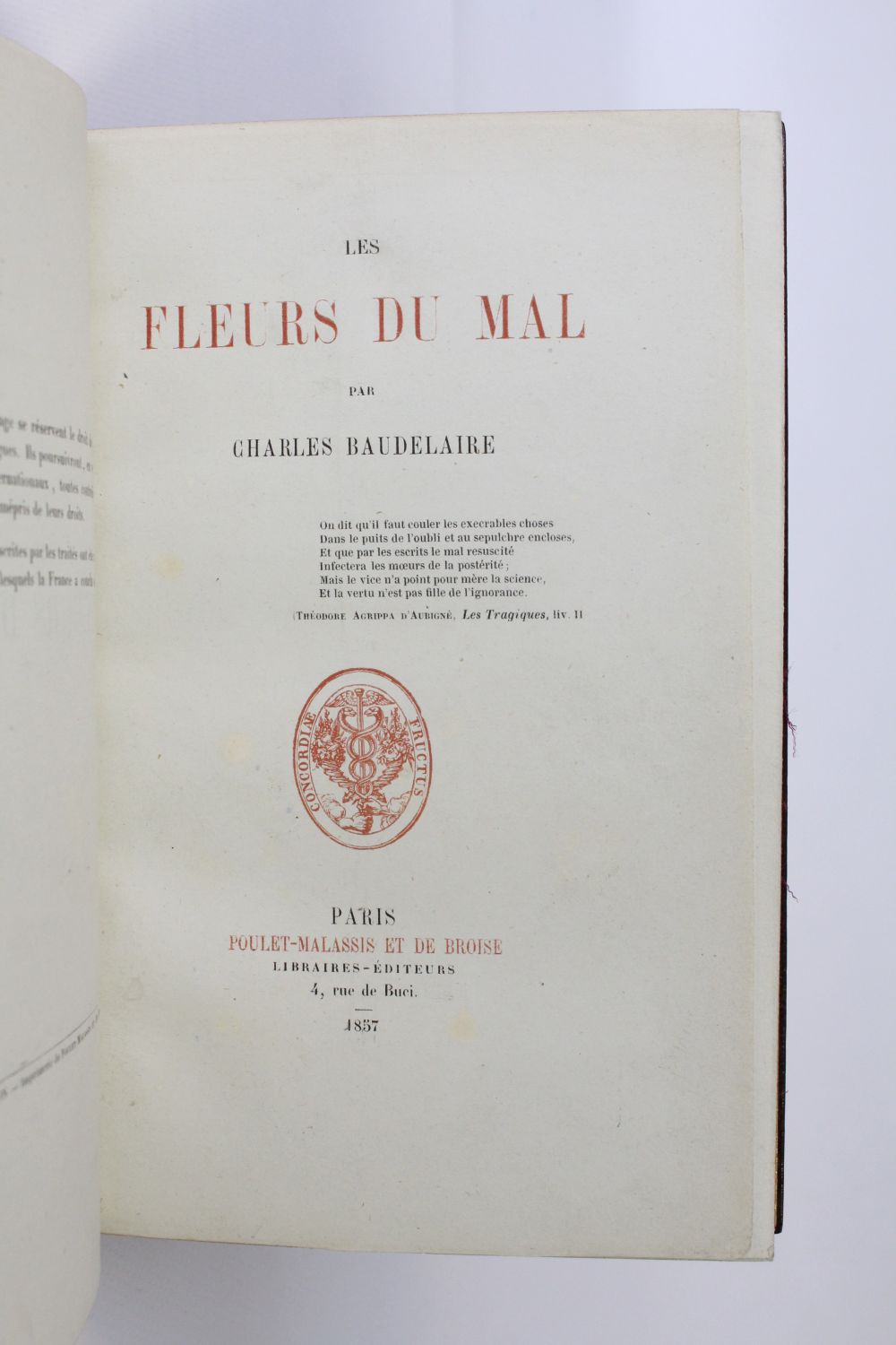 BAUDELAIRE : Les fleurs du mal - Signed book, First edition - Edition ...