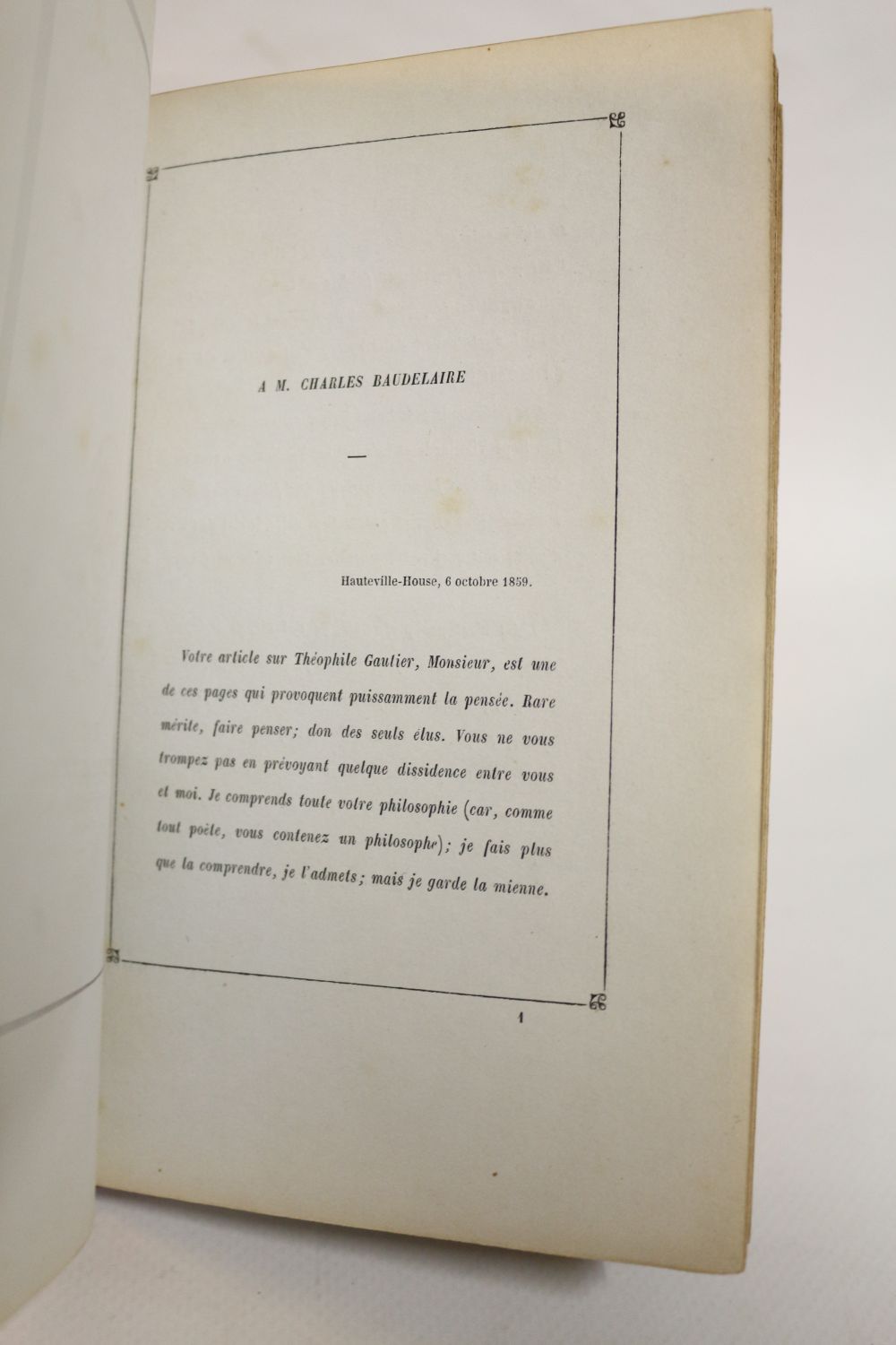 BAUDELAIRE : Théophile Gautier. Notice littéraire précédée d'une lettre ...
