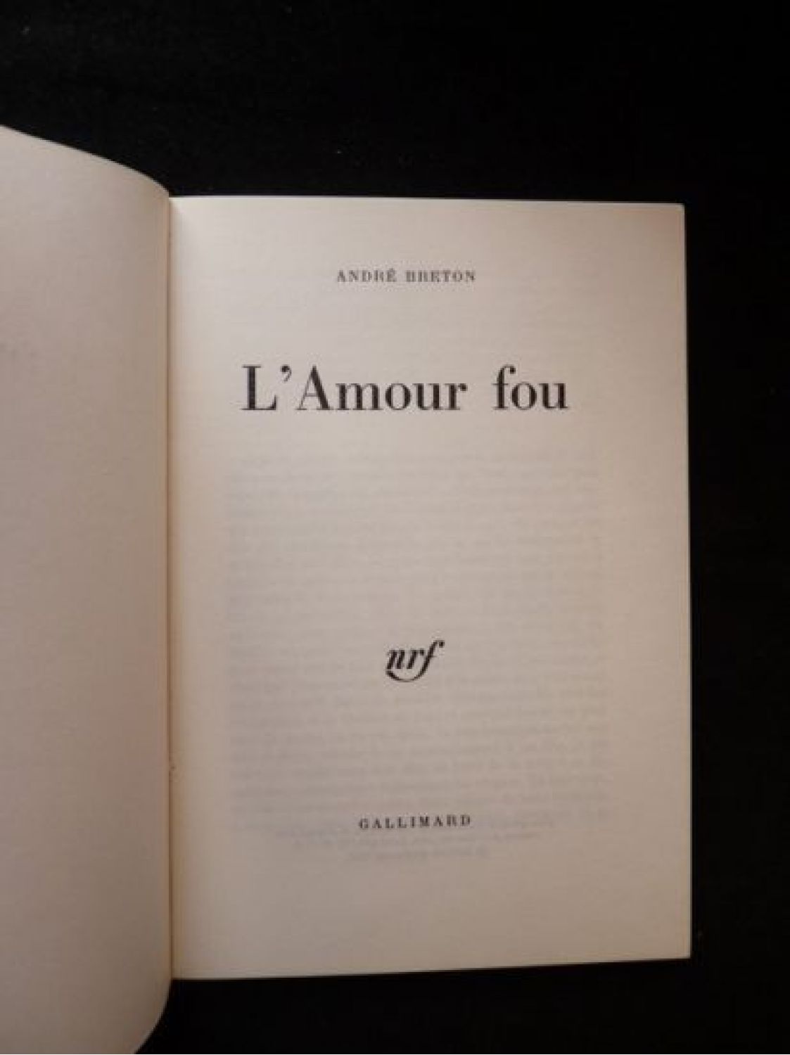 L'amour fou » (grand cahier de papeterie) - Galerie Gallimard