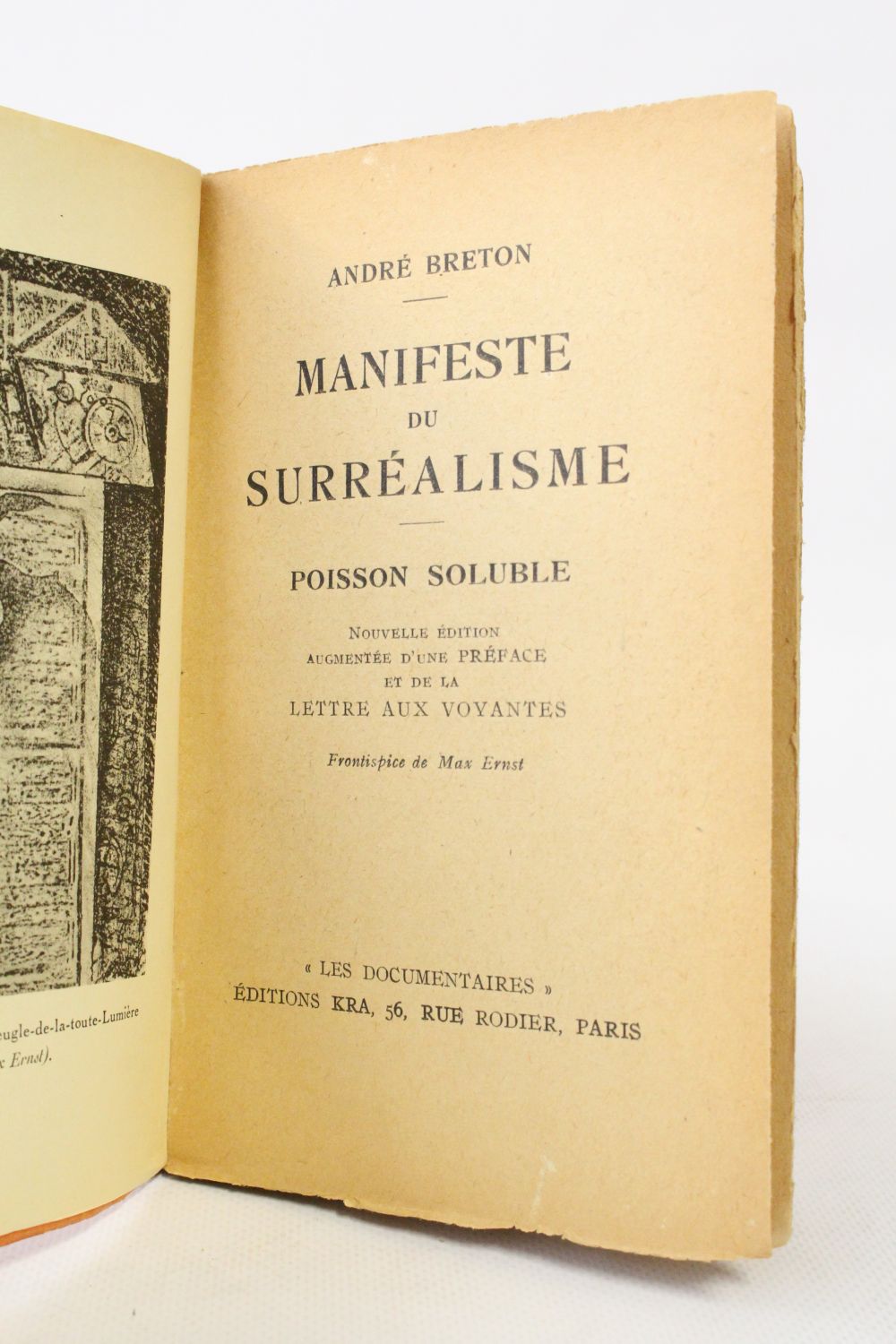 BRETON : Manifeste du surréalisme. Poisson soluble - First edition ...