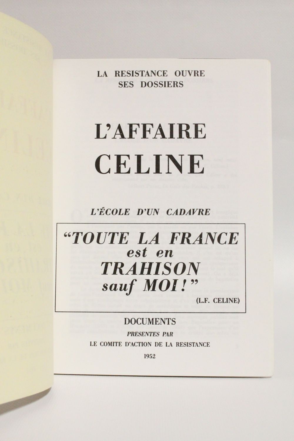 CELINE : L'affaire Céline : l'école d'un cadavre - First edition ...