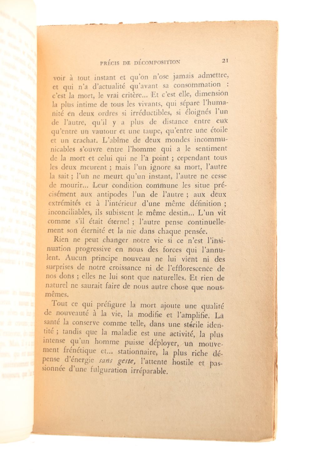 CIORAN : Précis de décomposition - Signed book, First edition - Edition ...