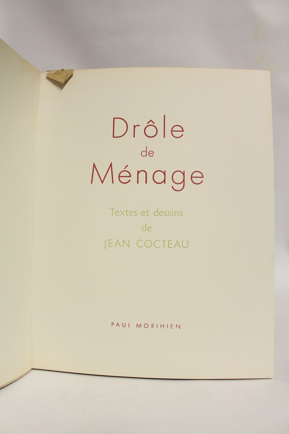 COCTEAU : Drôle de ménage - First edition - Edition-Originale.com