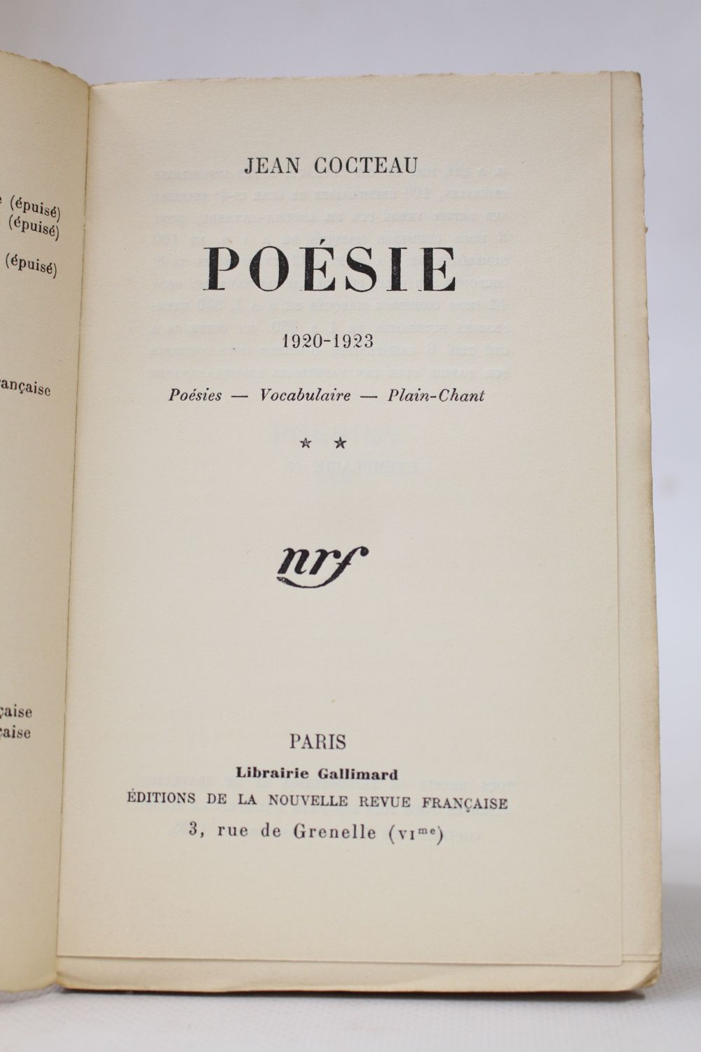 COCTEAU : Poésie 1916-1923 - First edition - Edition-Originale.com