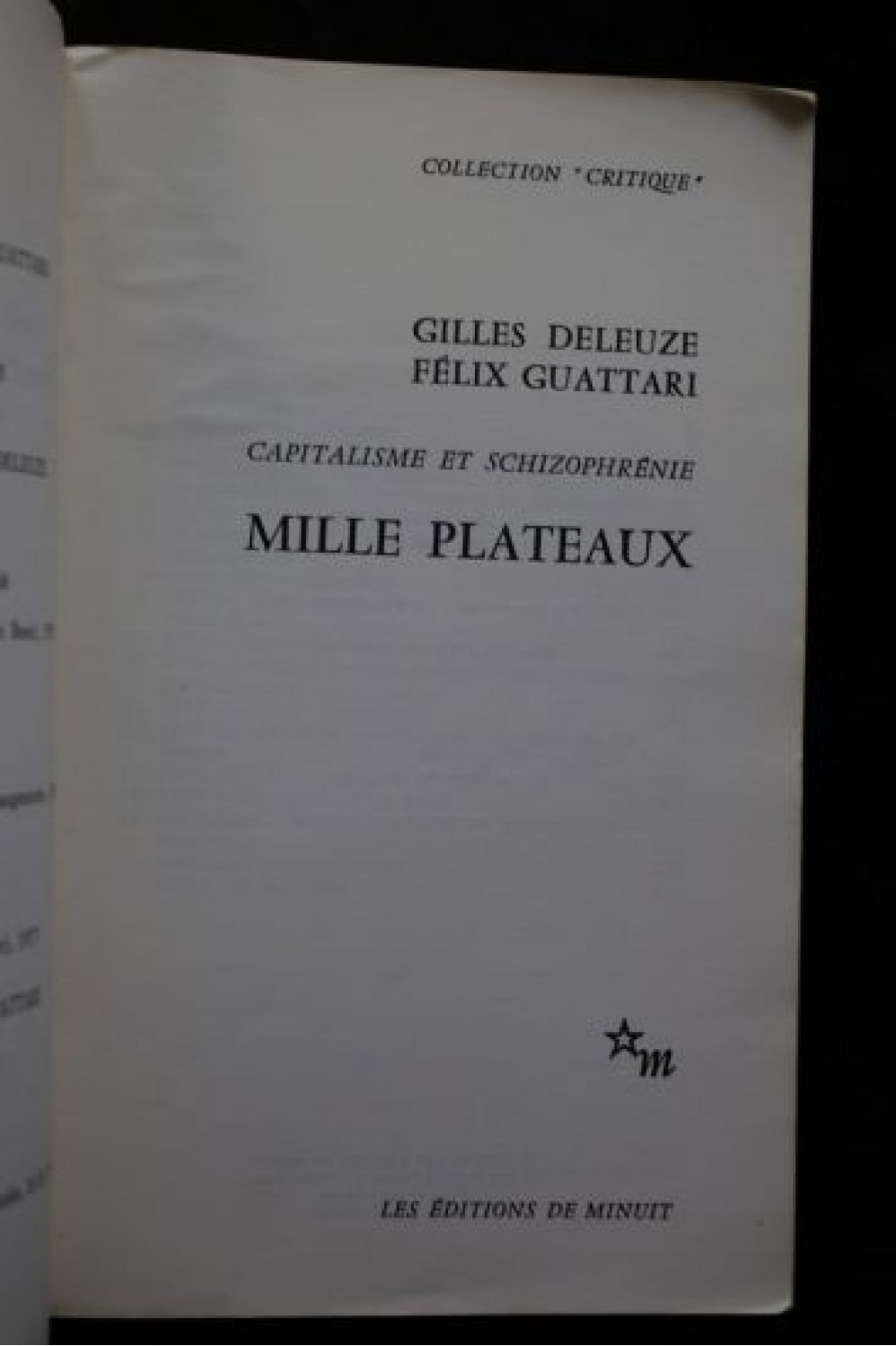 Deleuze Mille Plateaux