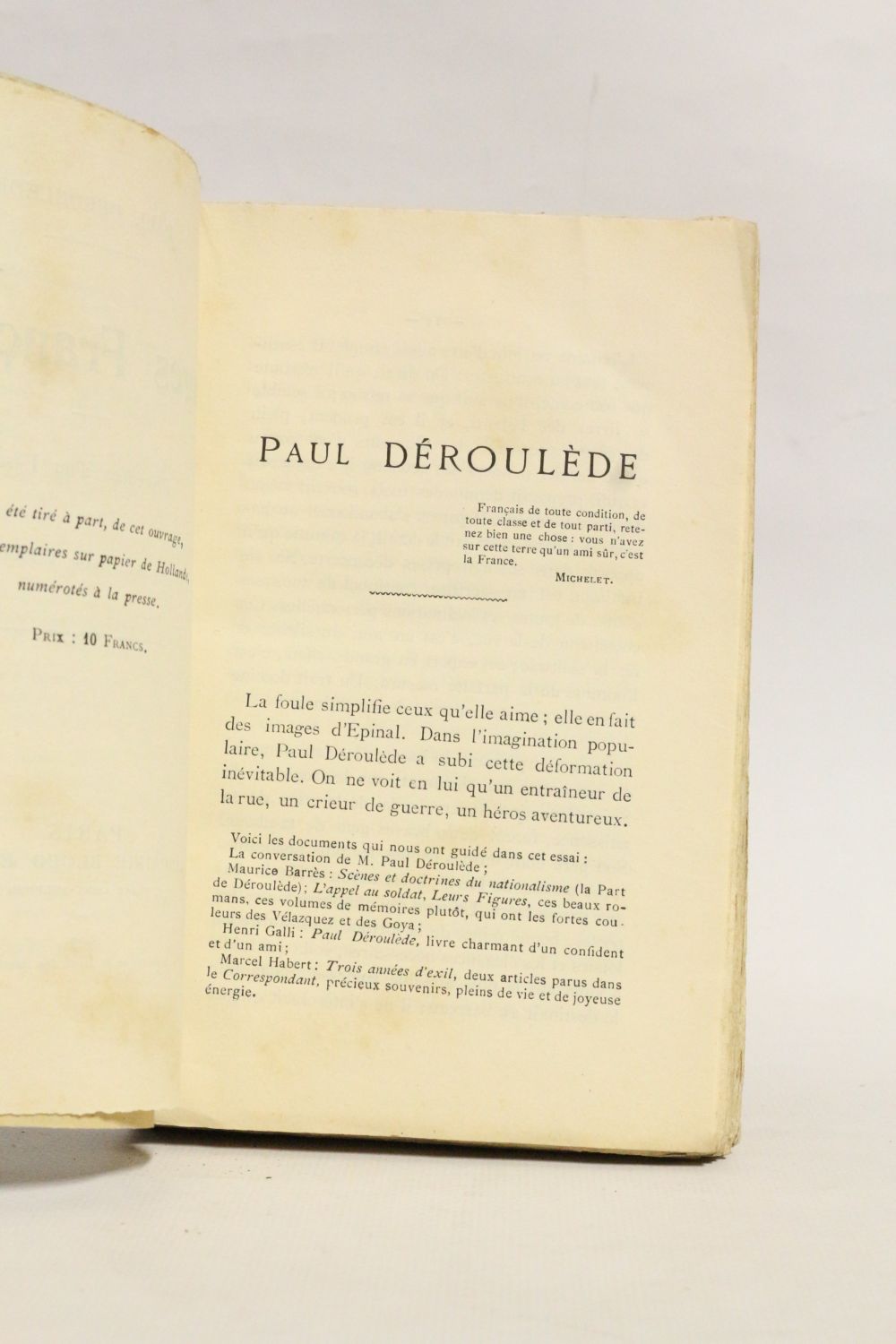 DEROULEDE : Pages françaises précédé d'un essai de Jérome et Jean ...