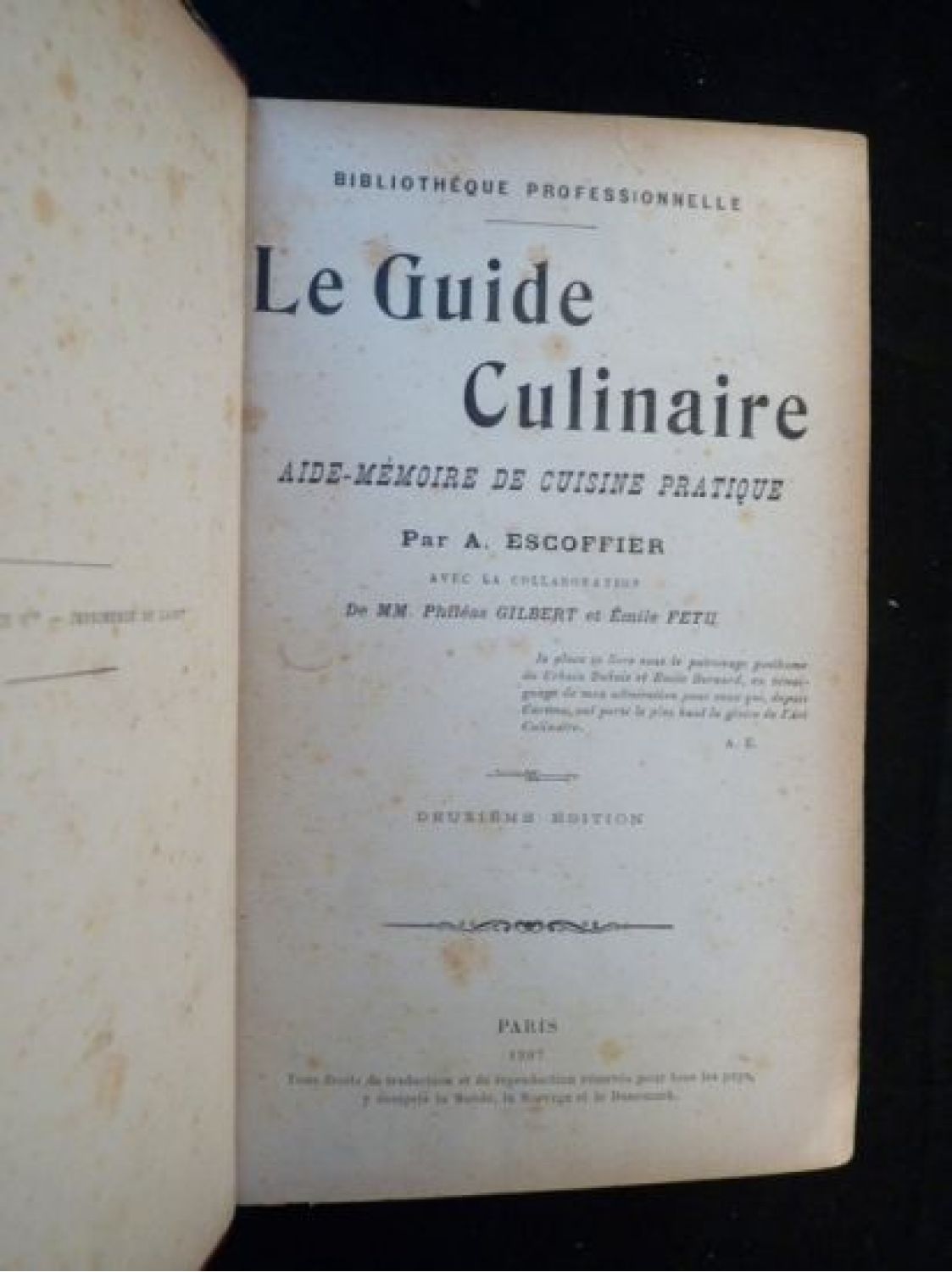 フレンチLE GUIDE CULINAIRE  エスコフィエ