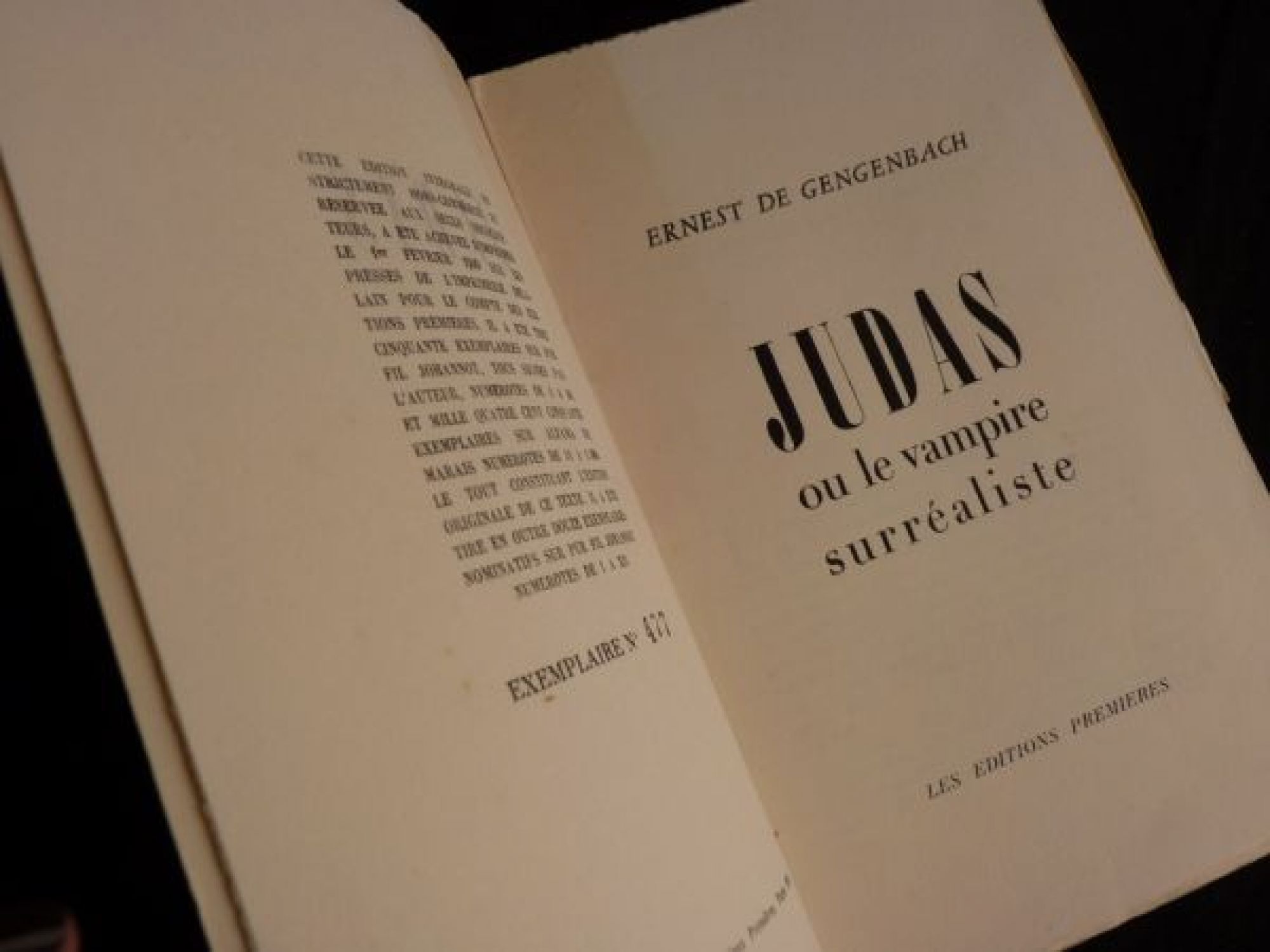 GENGENBACH : Judas ou le vampire surréaliste - First edition - Edition ...