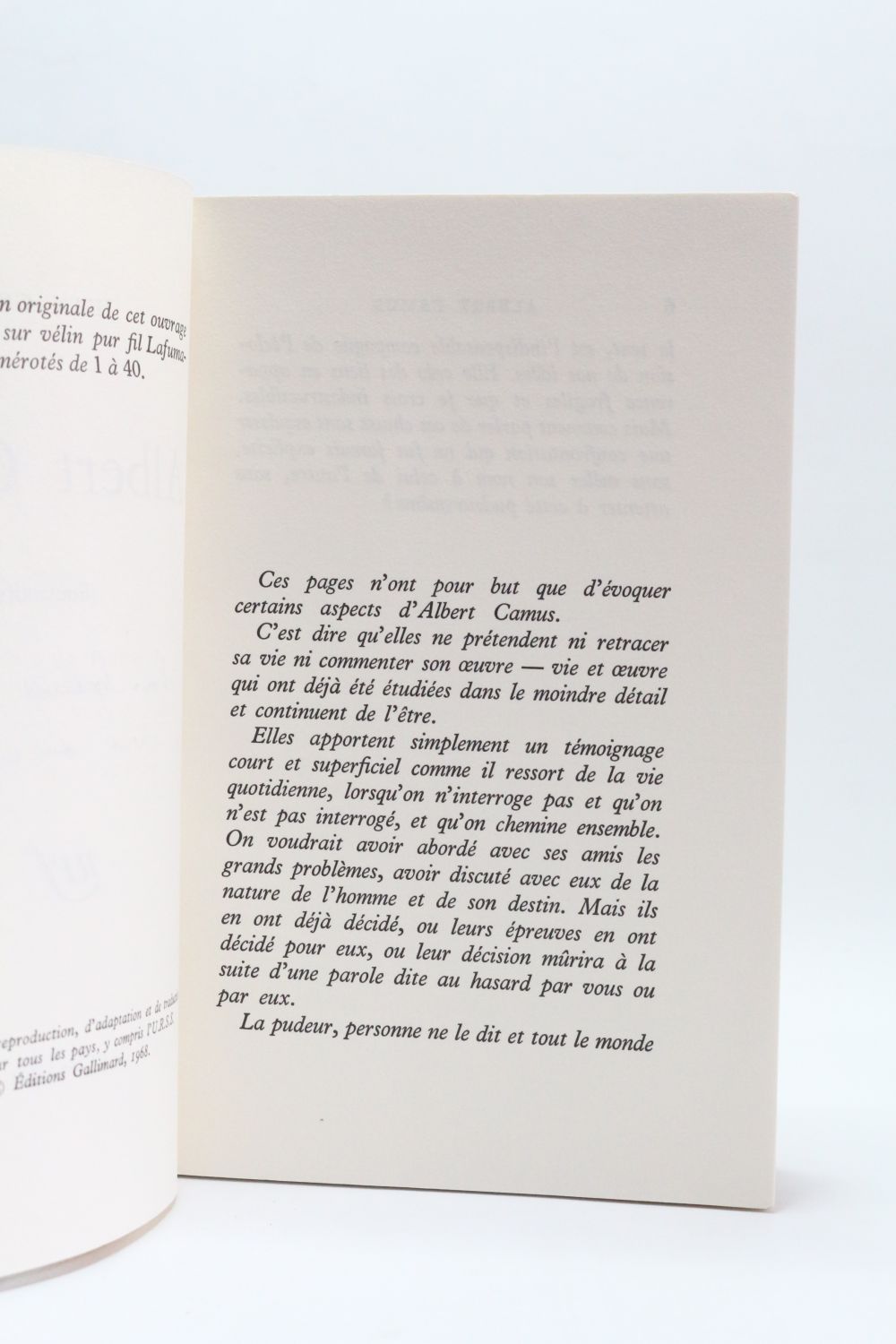 GRENIER : Albert Camus, souvenirs - Signed book, First edition ...