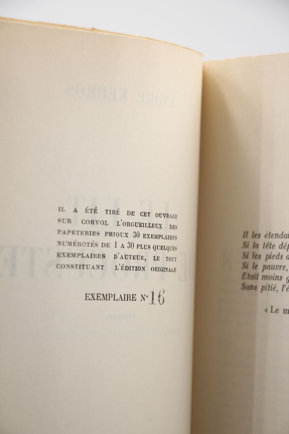 KEDROS : Le Lit de Procuste - First edition - Edition-Originale.com
