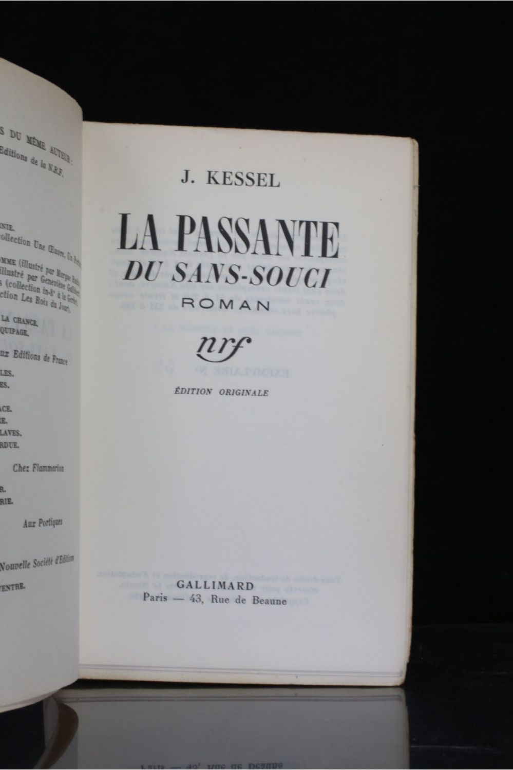 Kessel La Passante Du Sans Souci Edition Originale Edition