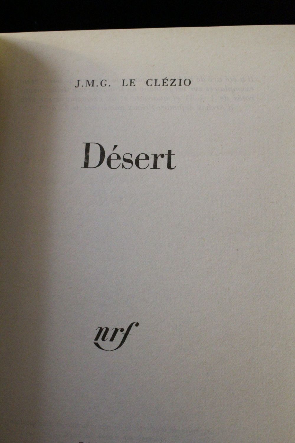 Desert by J.M.G. Le Clézio