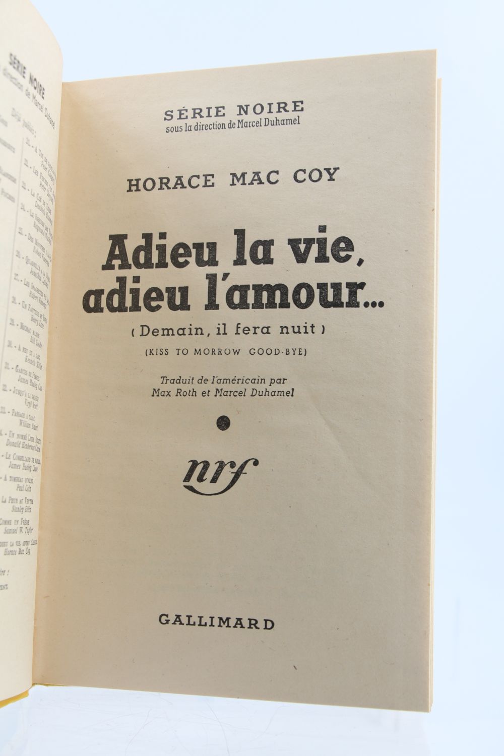 Mac Coy Adieu La Vie Adieu L Amour First Edition Edition Originale Com