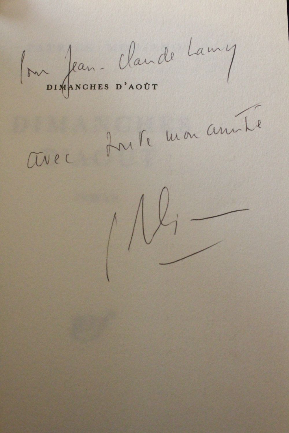 MODIANO : Dimanches d'août - Signed book, First edition - Edition ...