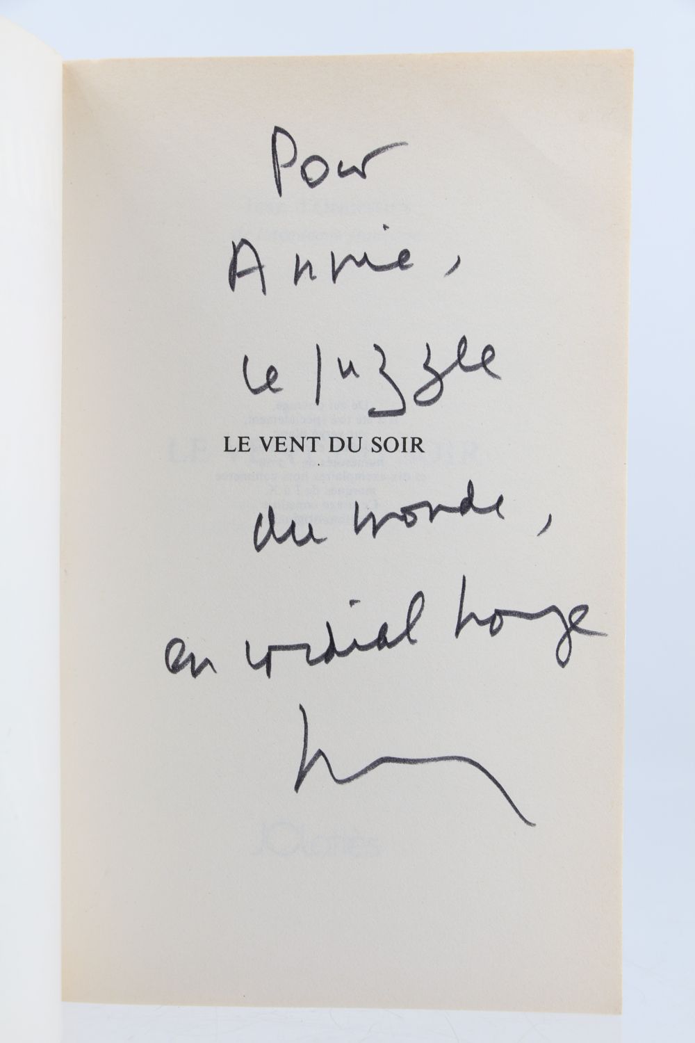 ORMESSON : Le Vent du Soir - Signed book, First edition - Edition ...