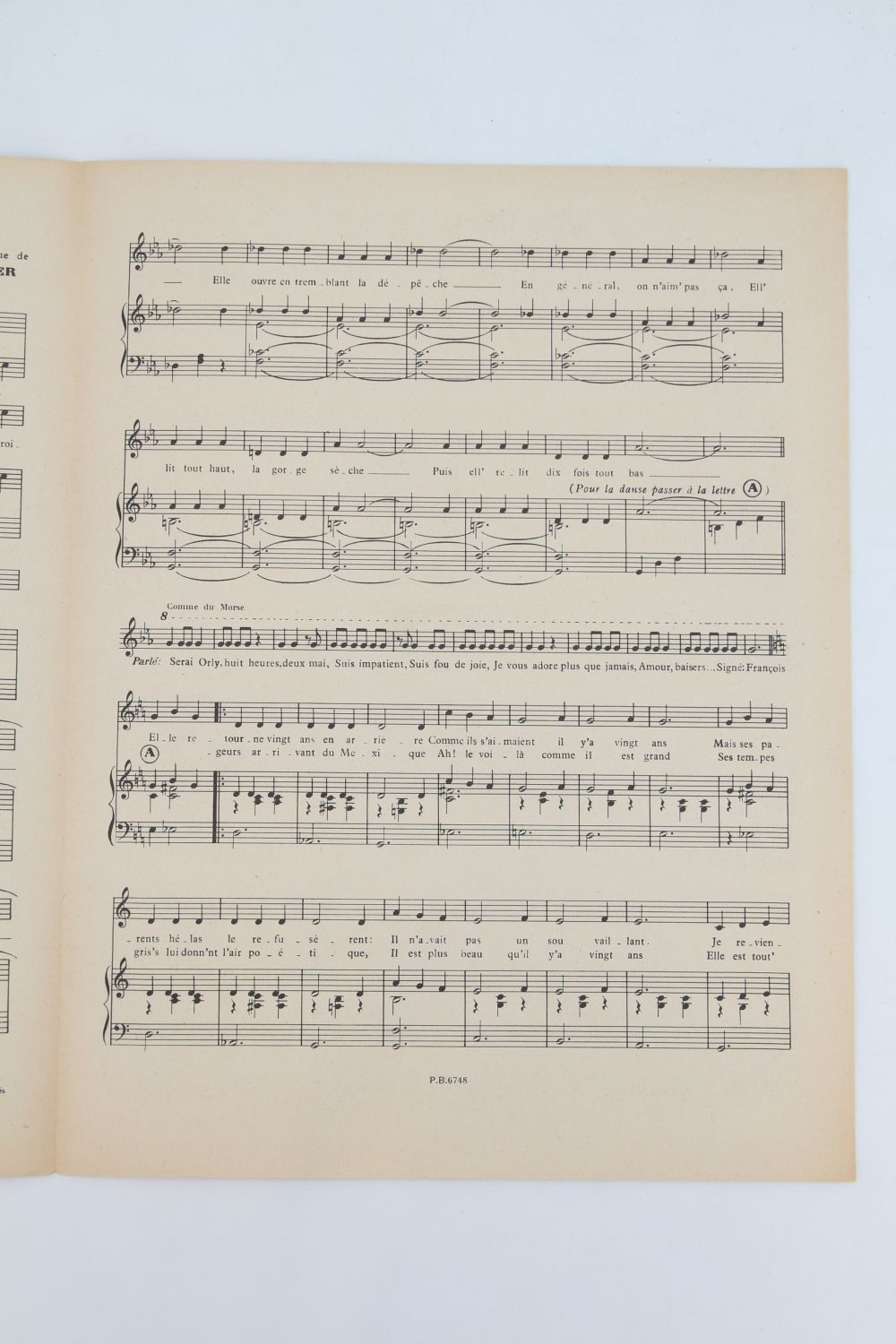 PIAF : Partition piano et chant Télégramme - Valse - First