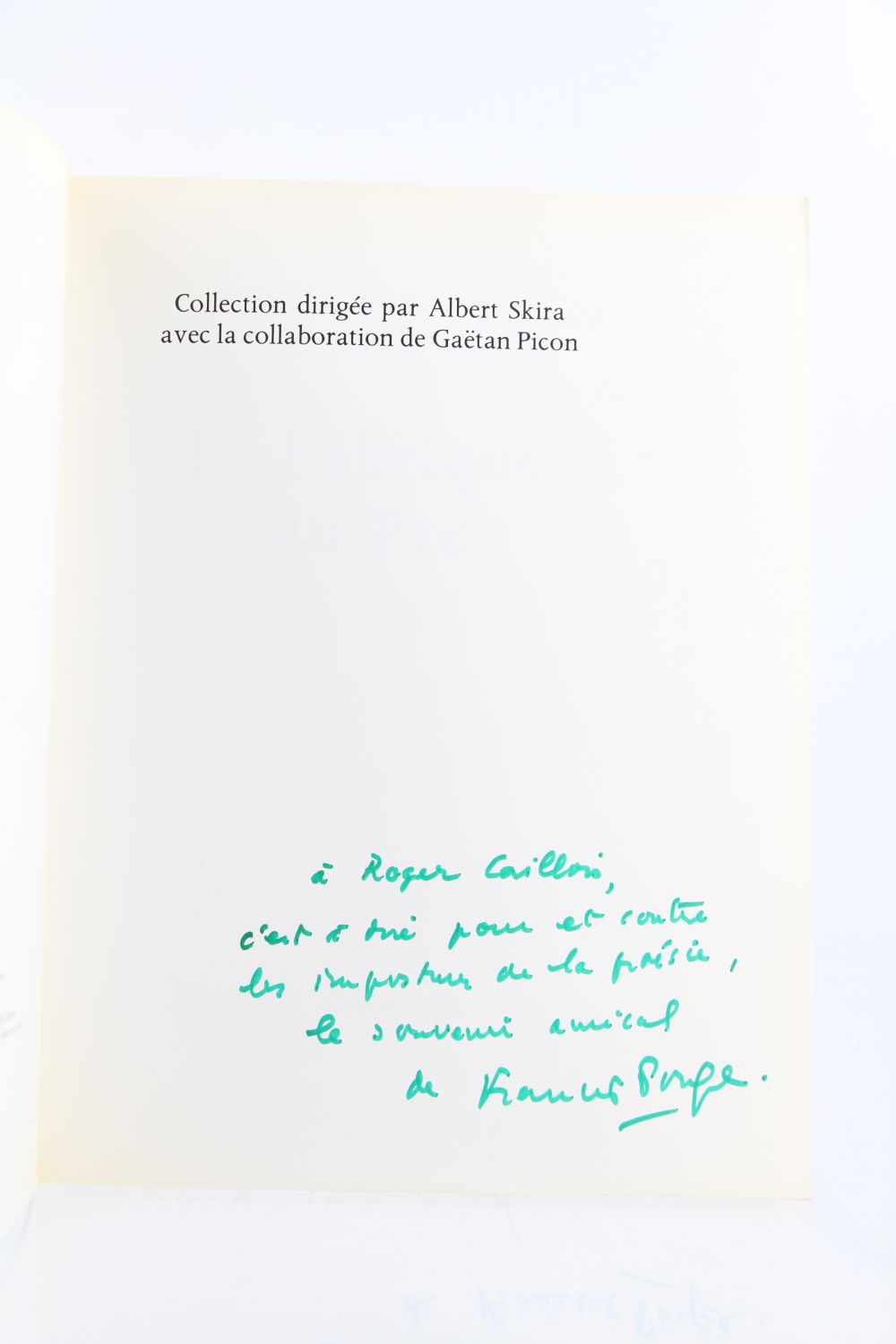 PONGE : La Fabrique du Pré - Signed book, First edition - Edition ...