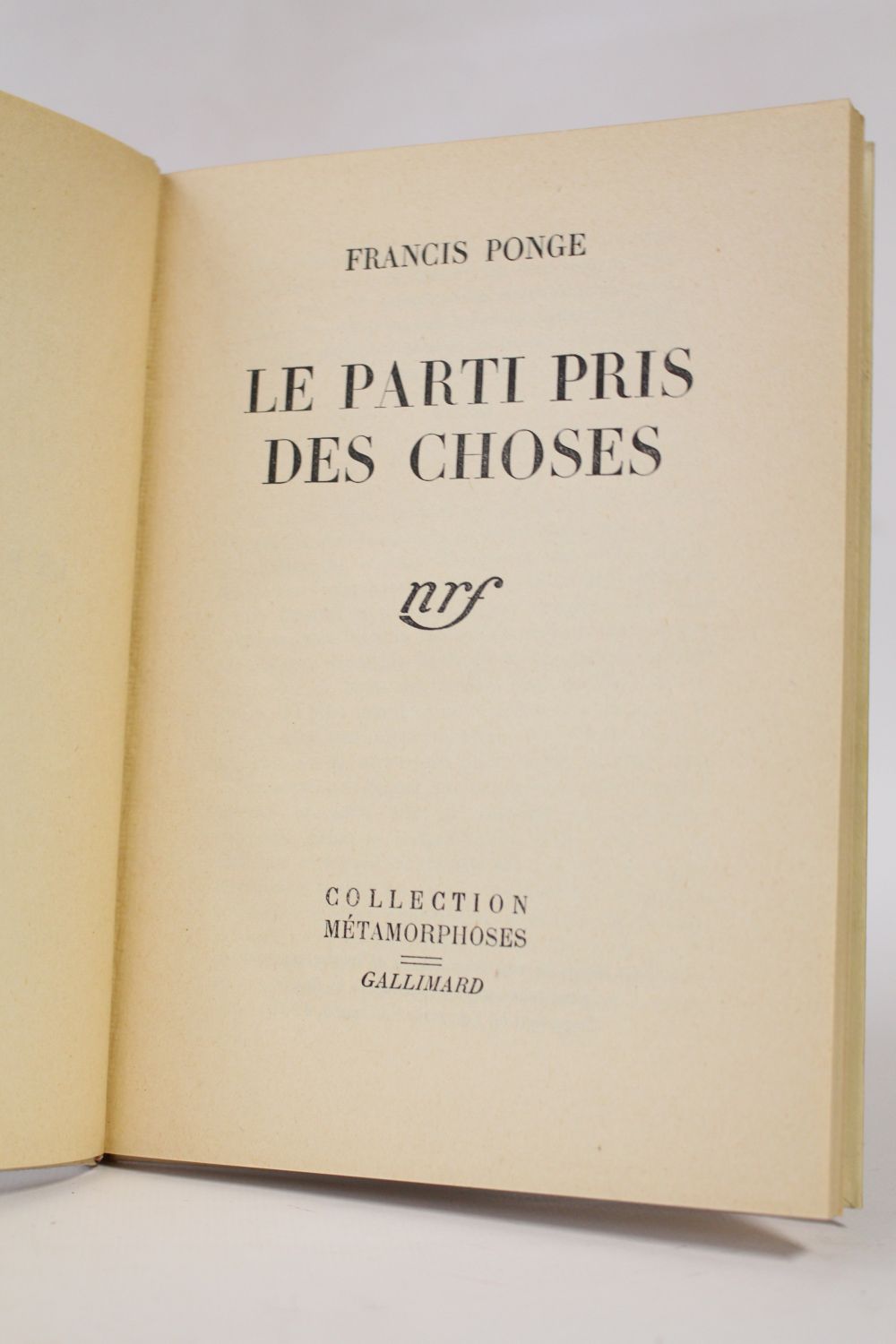 Le Parti Pris Des Choses Texte Intégral PONGE : Le parti pris des choses - Edition-Originale.com