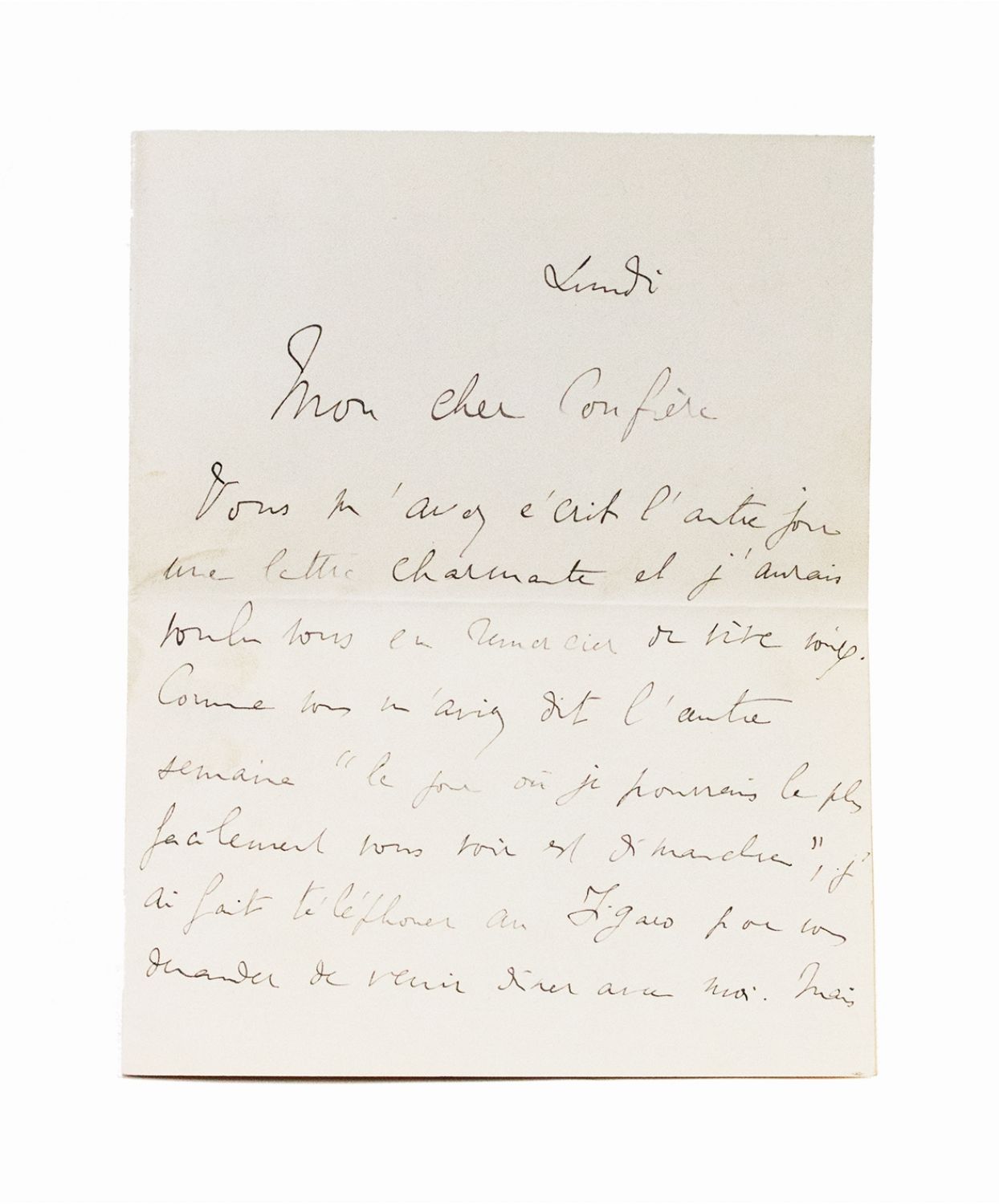PROUST : Lettre autographe signée adressée à Maurice Levaillant - Signed  book, First edition 