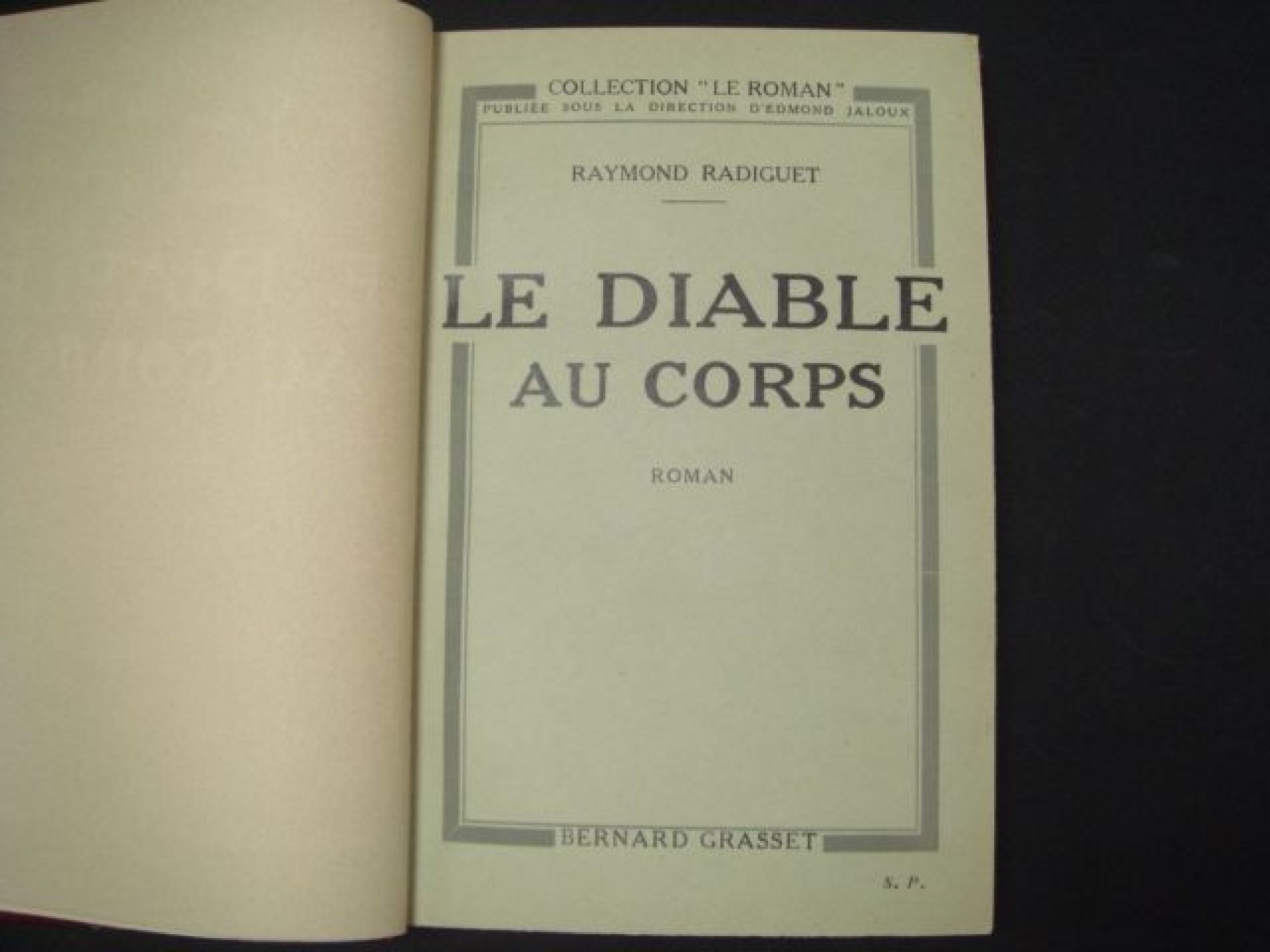 Radiguet Le Diable Au Corps Signed Book First Edition