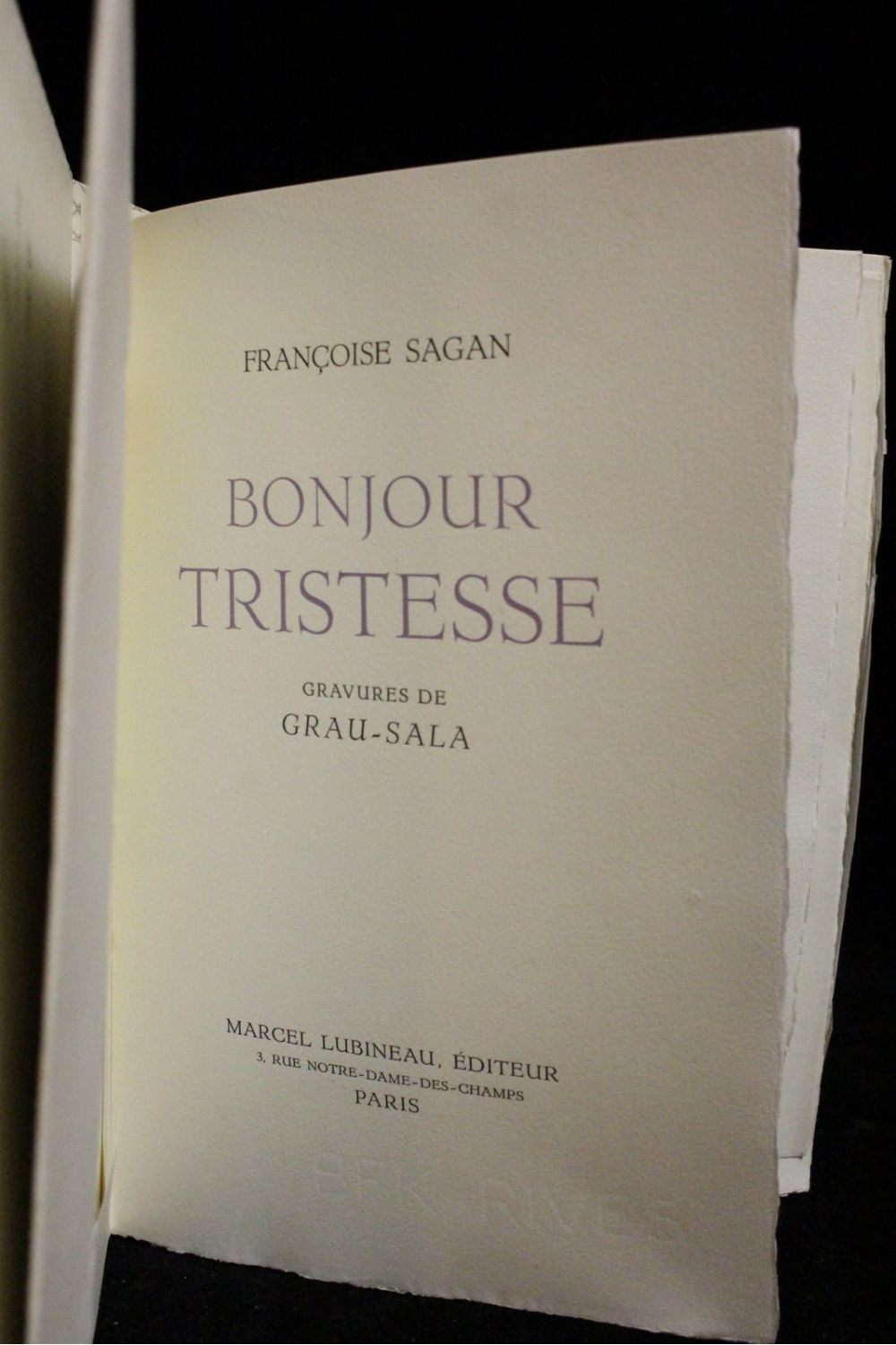 Sagan Bonjour Tristesse Edition Originale Com