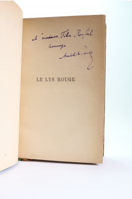 perspektiv Finde på Eftermæle FRANCE : Le lys rouge - Autographe - Edition-Originale.com