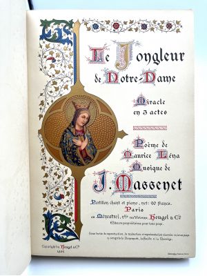 MASSENET : Le jongleur de Notre-Dame - Edition Originale -  Edition-Originale.com